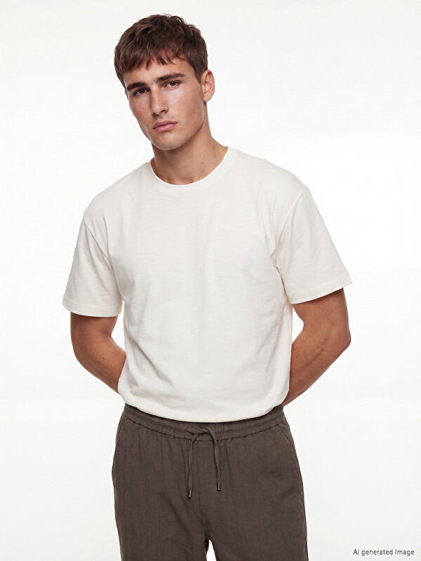 LCW Vision %100 Pamuk Loose Fit Basic Soft Touch Tişört