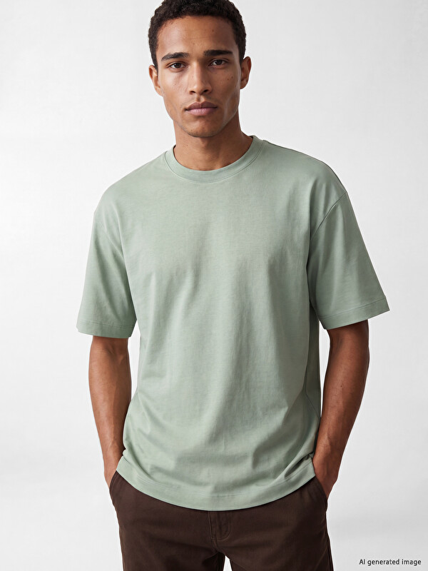 LCW Vision %100 Pamuk Loose Fit Basic Soft Touch Tişört