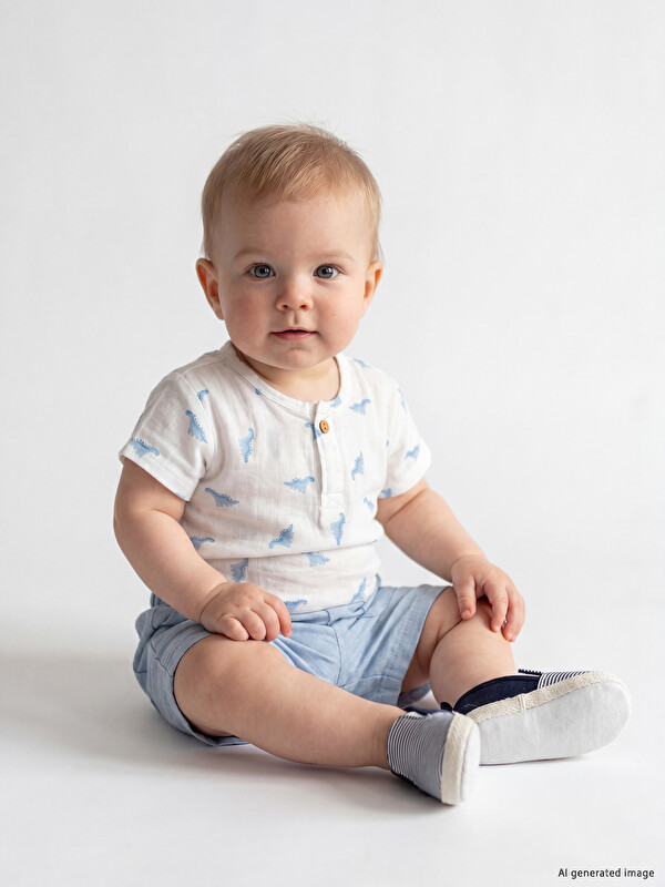 LCW baby Printed Baby Boys' Body and Shorts