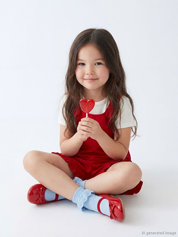 LCW Kids Kız Çocuk Şortlu Salopet ve Tişört