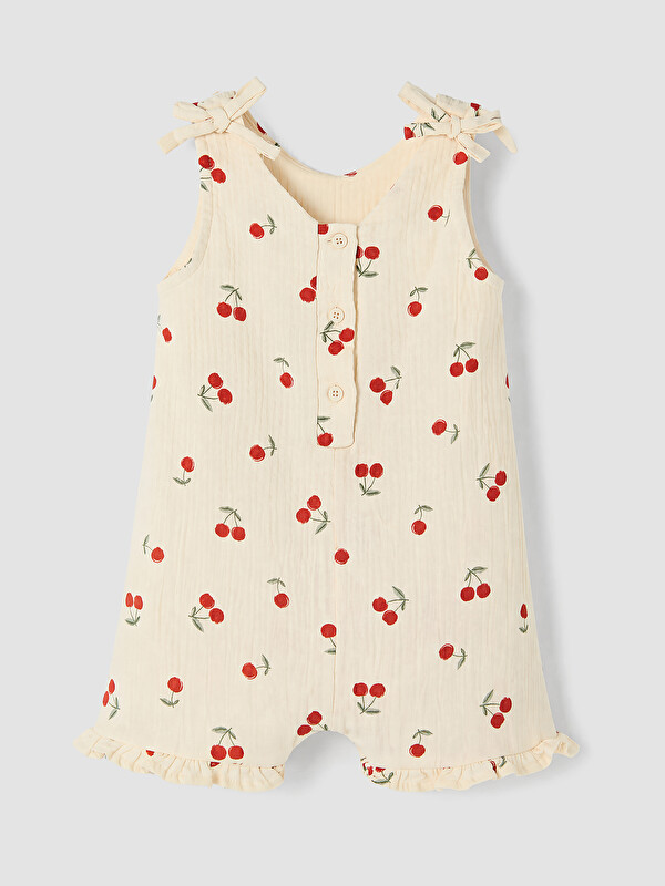LCW baby Baskılı Kız Bebek Müslin Tulum
