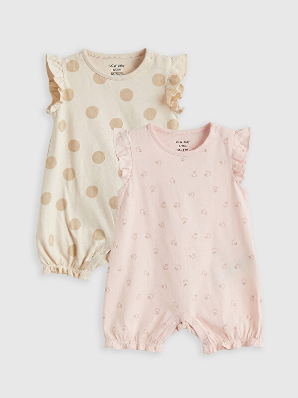 LCW baby Baskılı Kız Bebek Tulum 2'li