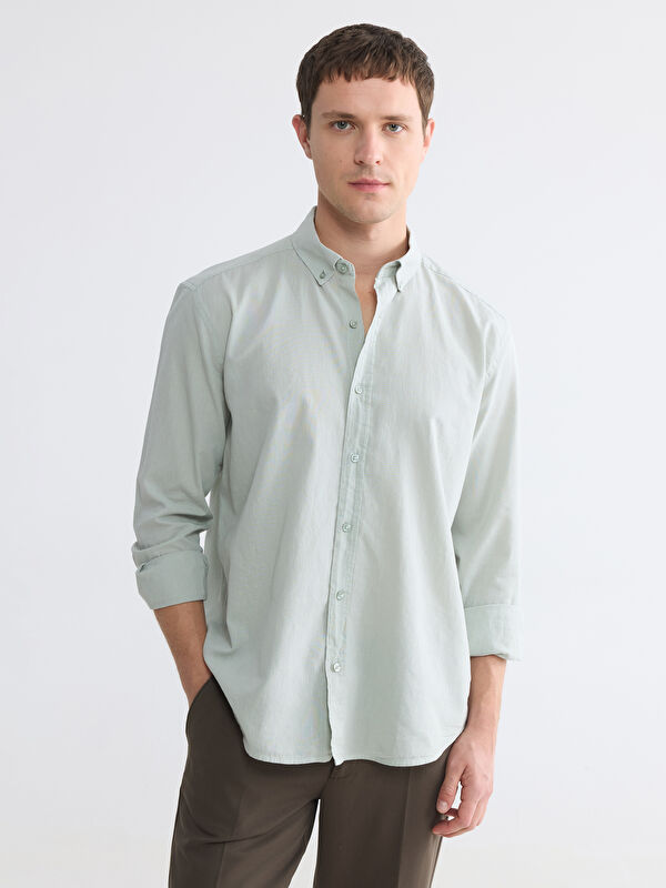 LCW Vision Regular Fit Keten Karışımlı Erkek Gömlek