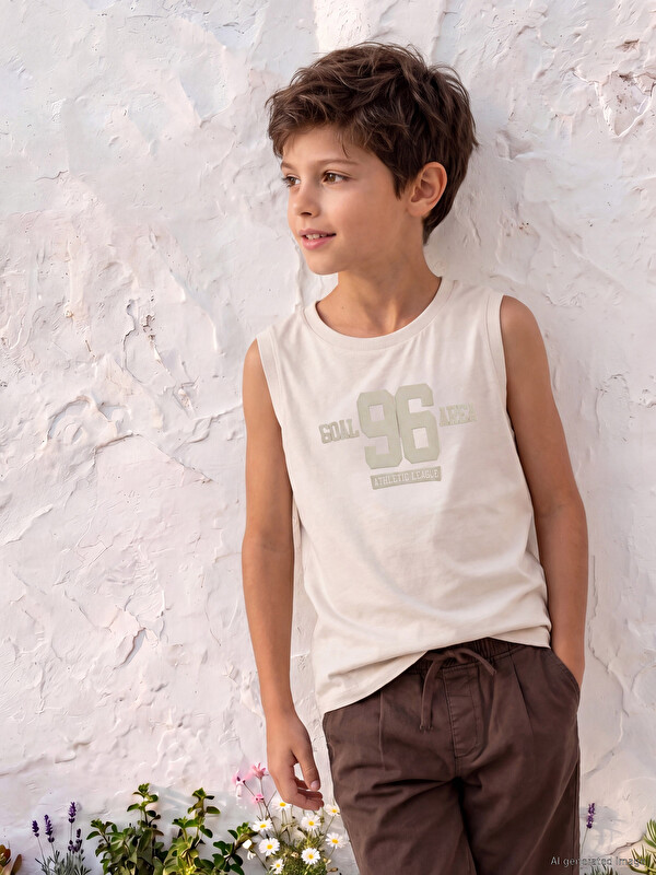 LCW Kids Embossed Printed Boys' Tank Top