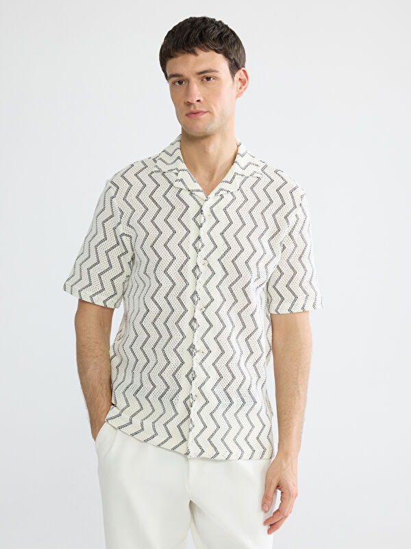 LCW Vision რეგულარული მორგების ნიმუშიანი მამაკაცის პერანგი