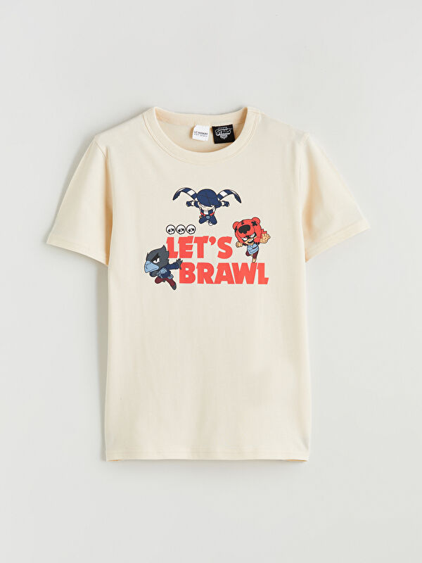 LCW Kids Crew Neck Brawl Stars Printed Boys' T-Shirt