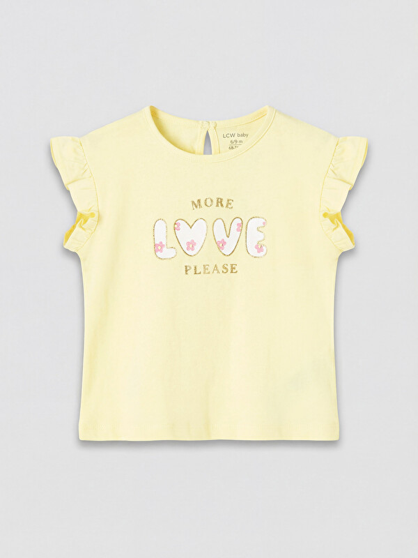LCW baby Kız Bebek Fırfırlı Tişört