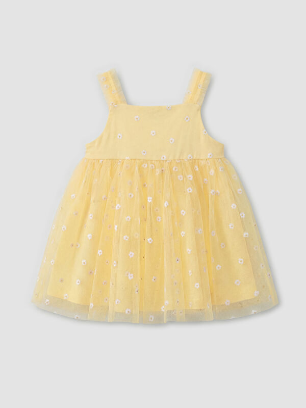 LCW baby Square Neck Floral Baby Girls' Tutu Dress