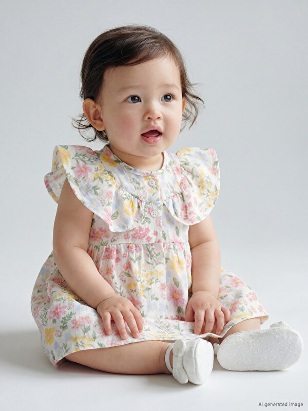 LCW baby Robe en mousseline florale pour bébé fille