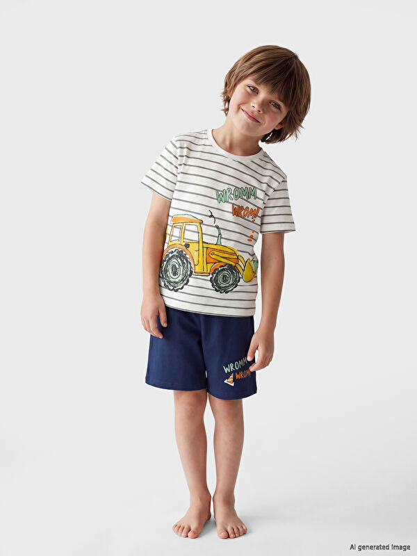 LCW Kids Erkek Çocuk Baskılı Tişört ve Şort