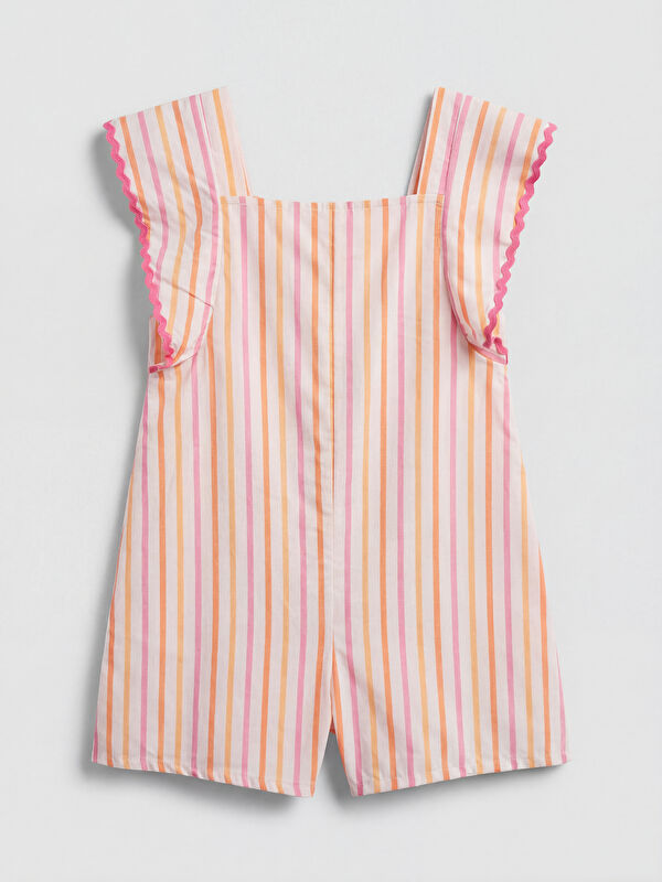 LCW Kids Square Neck Striped Girls' Linen Dress