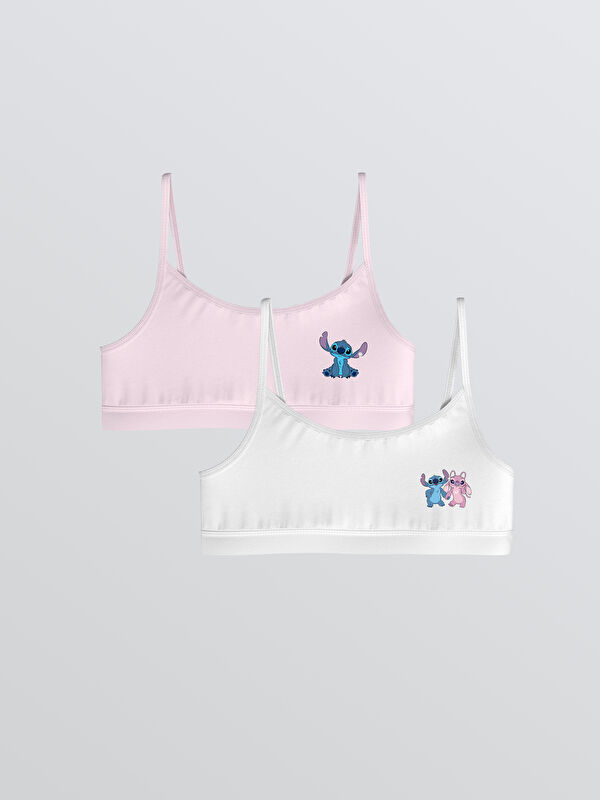 LCW Kids Stitch ve Angel Baskılı İp Askılı Kız Çocuk Büstiyer 2'li