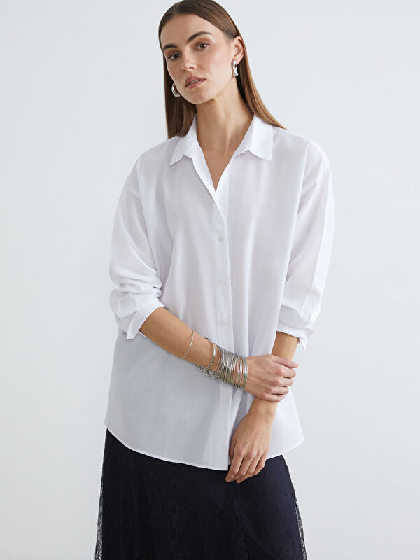 LC WAIKIKI Oversize Poplin Kadın Gömlek Tunik