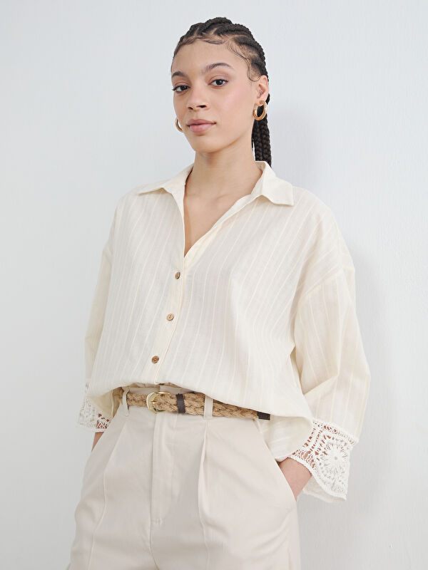 LCW Vision Oversize Dobby Damenhemd