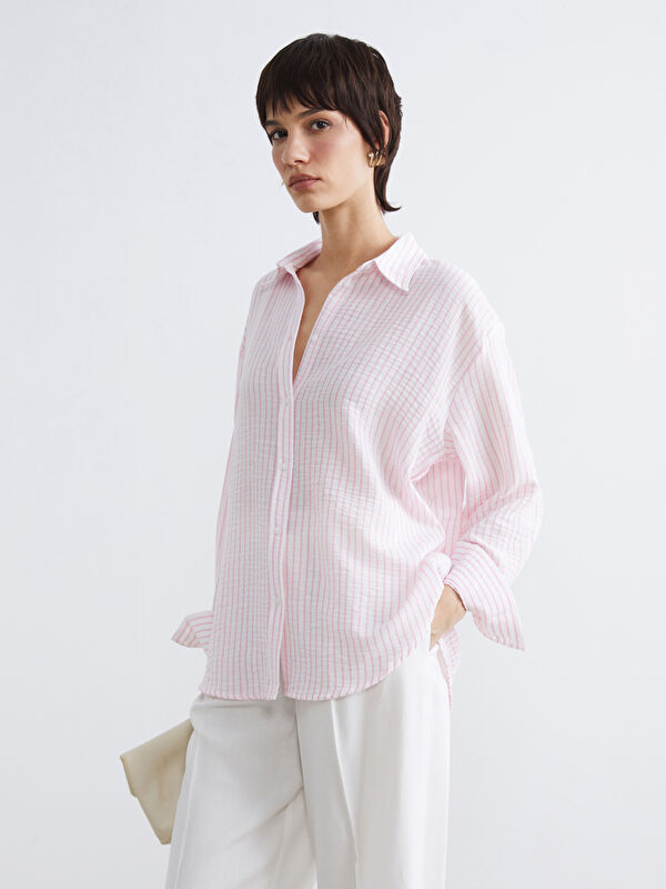 LCW Vision Striped Oversize Women's Shirt