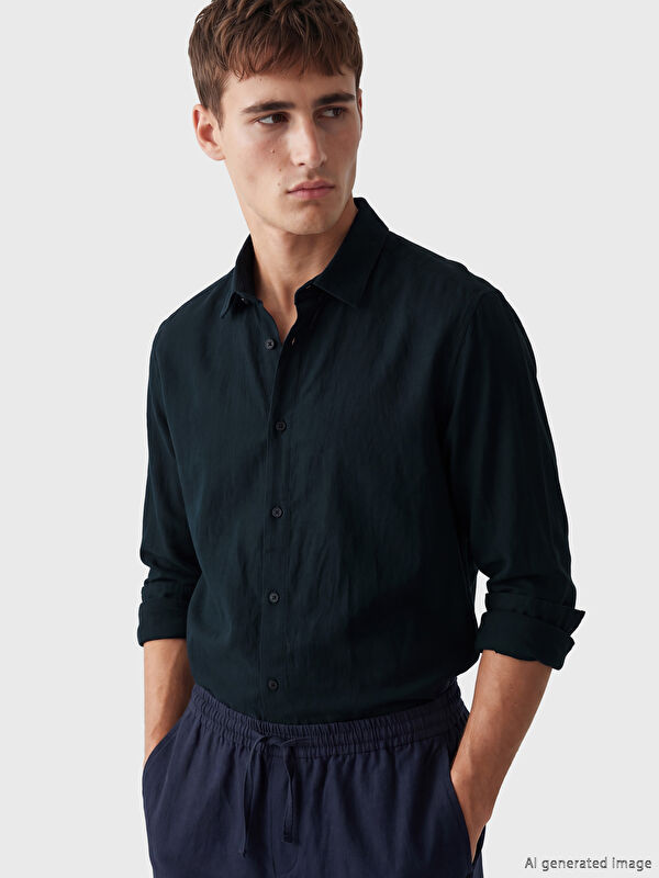 LCW Vision Regular Fit Erkek Dokulu Gömlek