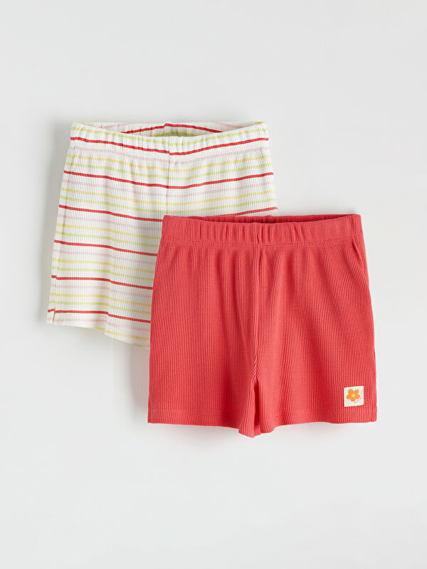 LCW Kids Patterned Girls' Shorts 2 Pack