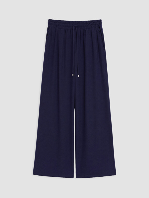 LCW Modest Beli Lastikli Geniş Paça Kadın Pantolon