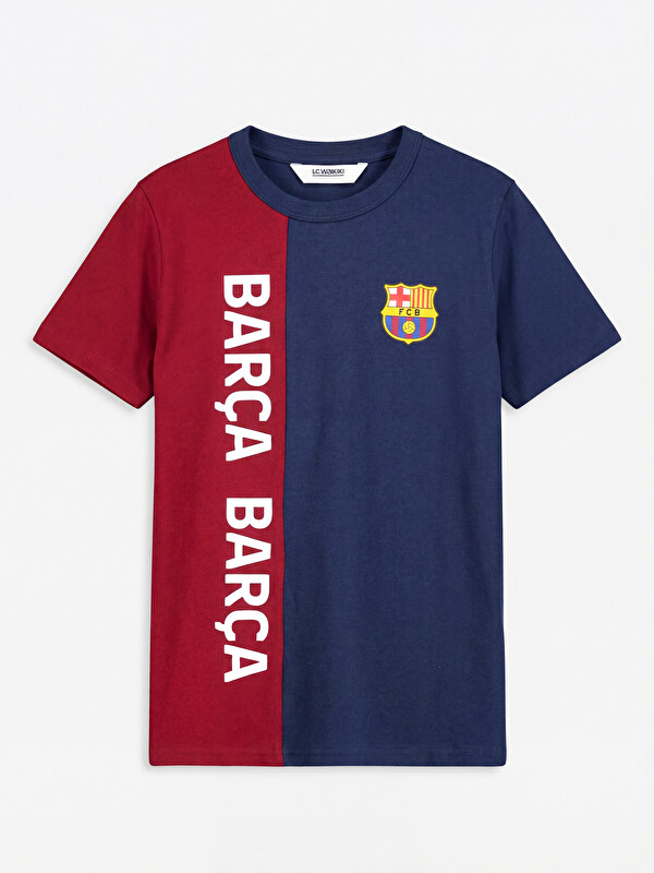 LCW Kids FC Barcelona Lisanslı Erkek Çocuk Tişört