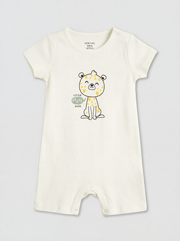 LCW baby Bisiklet Yaka Baskılı Erkek Bebek Tulum