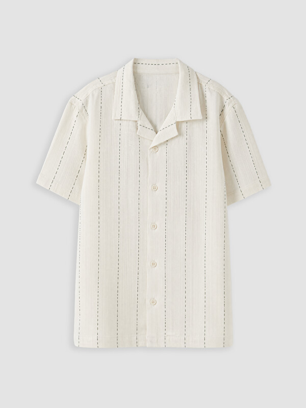 LCW Kids Kısa Kollu Çizgili Erkek Çocuk Gömlek