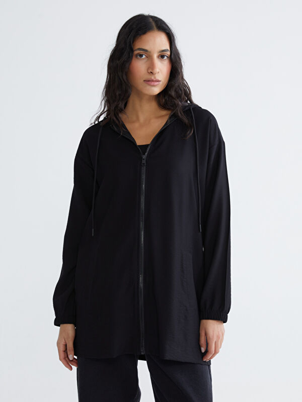 LCW Modest Kapüşonlu Oversize Kadın Tunik
