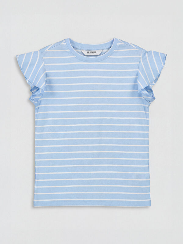LCW Kids Crew Neck Striped Girls' T-Shirt