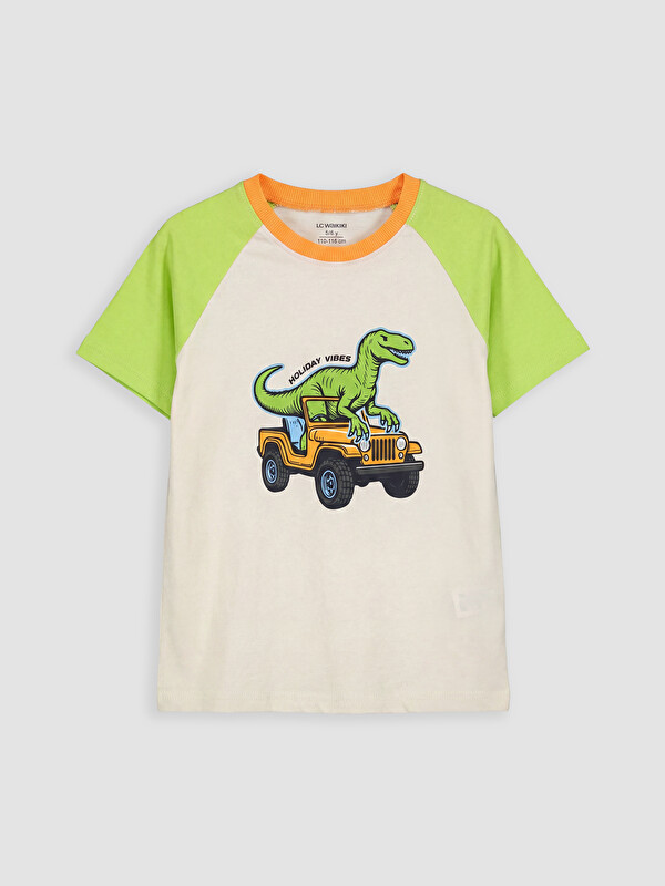 LCW Kids Dinozor Baskılı Erkek Çocuk Tişört