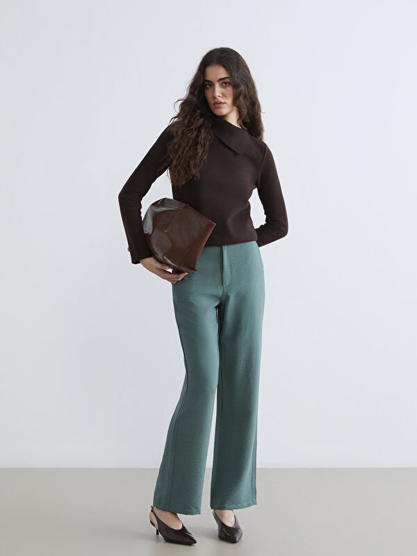 LCW Vision Pantalon Femme Taille Haute à Jambe Large