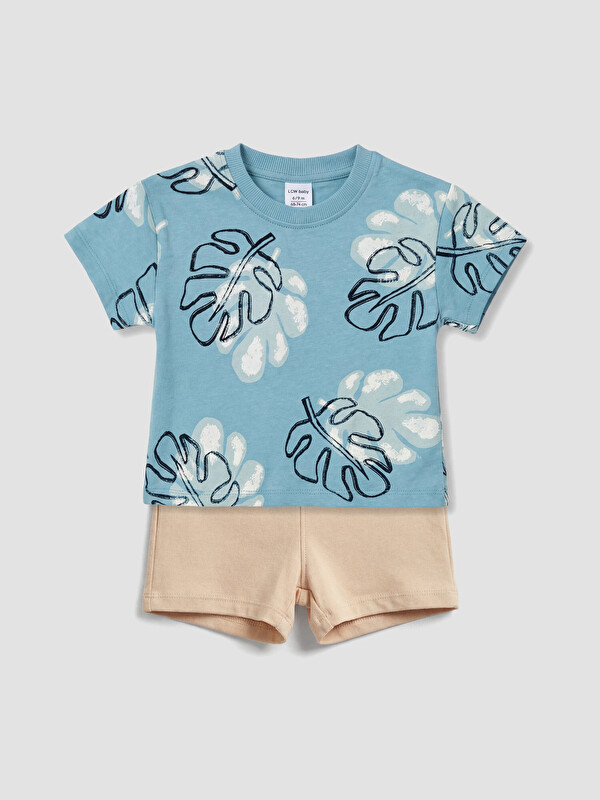 LCW baby Palmiye Desenli Erkek Bebek Takım