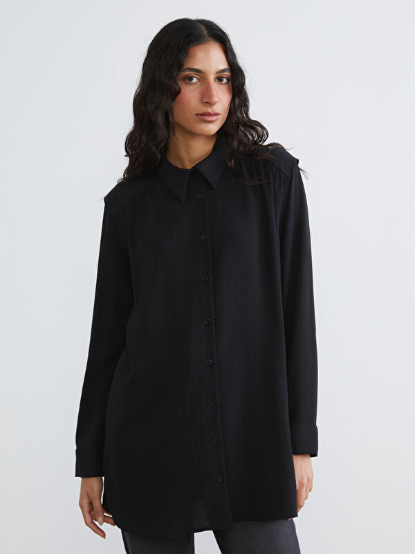 LCW Modest Büzgülü Oversize Kadın Gömlek Tunik