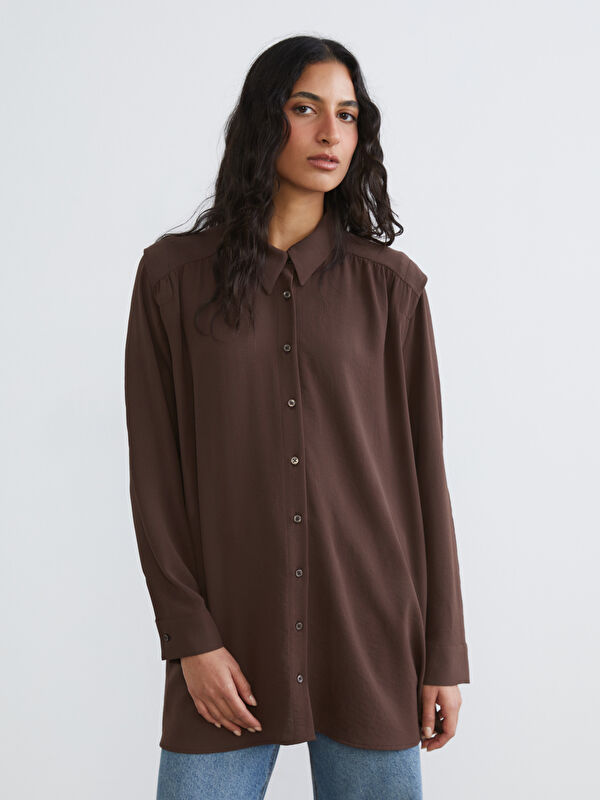 LCW Modest Büzgülü Oversize Kadın Gömlek Tunik
