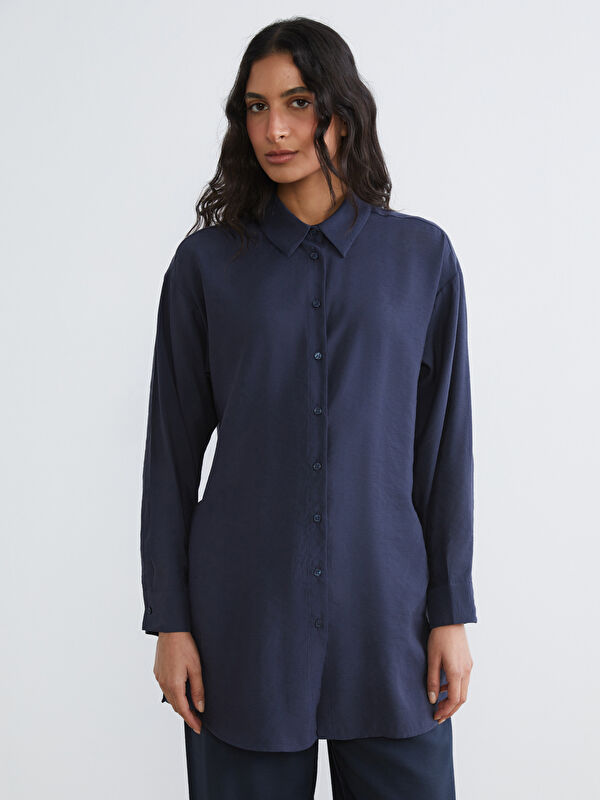 LCW Modest Oversize Modal Karışımlı Kadın Gömlek Tunik
