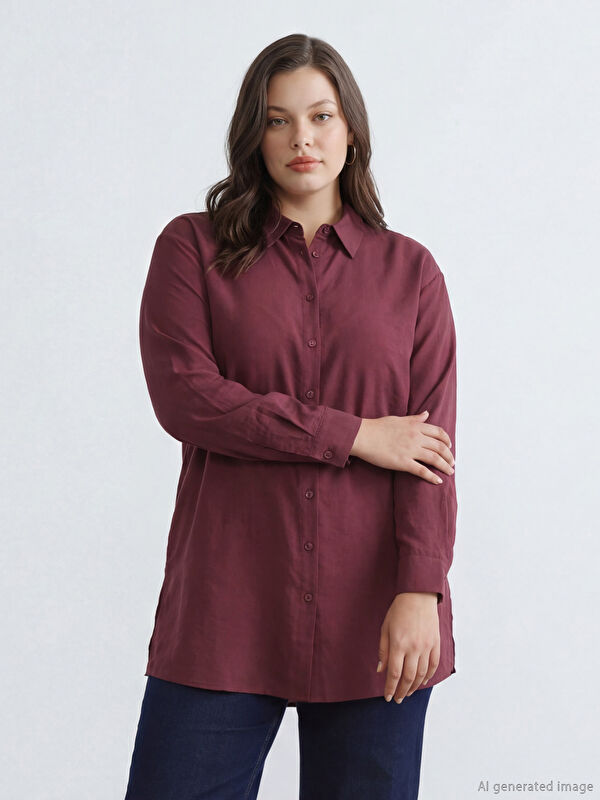 LCW Modest Oversize Modal Karışımlı Kadın Gömlek Tunik