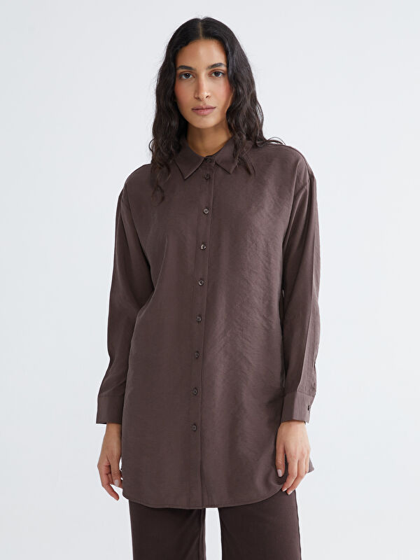 LCW Modest Oversize Modal Karışımlı Kadın Gömlek Tunik