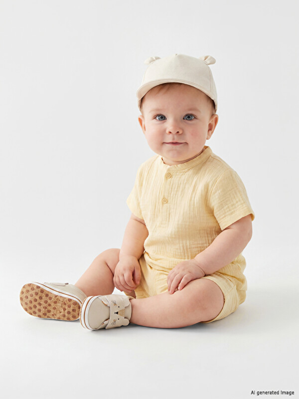 LCW baby Erkek Bebek Müslin Şortlu Takım