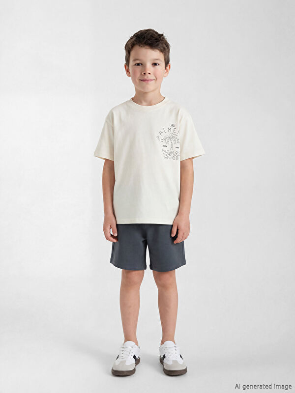 LCW Kids Baskılı Erkek Çocuk Şortlu Takım