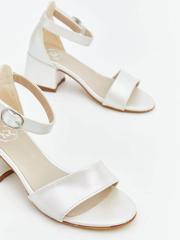 Deri Görünümlü Kız Çocuk Topuklu Ayakkabı - Görsel 4