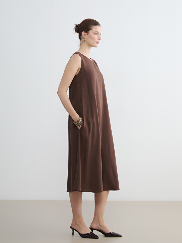 LCW EVERYDAY Linen Blend A Form Dress