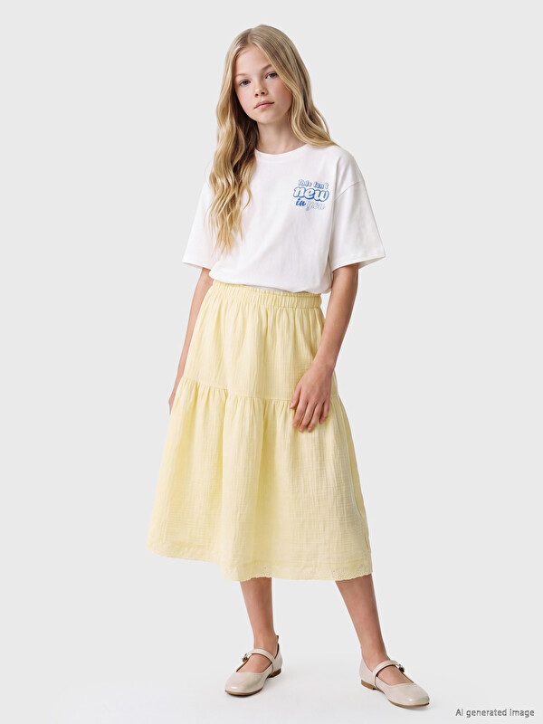 LCW Kids Elastic Waist Girls' Skirt