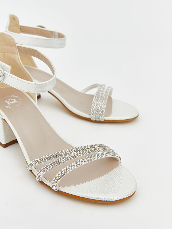 Parlak Taşlı Kız Çocuk Topuklu Ayakkabı - Görsel 4