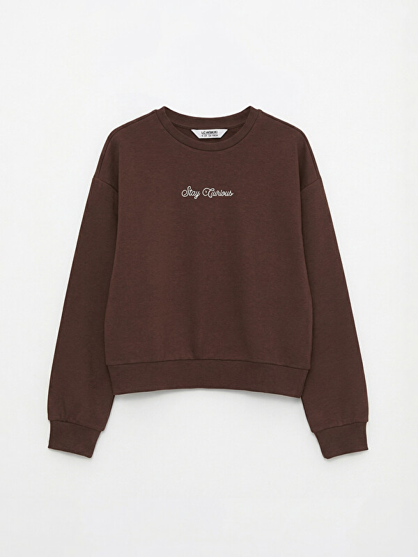 LCW Kids Baskılı Kız Çocuk Soft Touch Sweatshirt