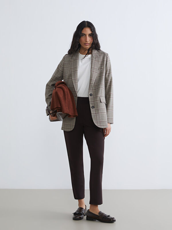 LCW Modest Beli Lastikli Krep Kadın Pantolon	