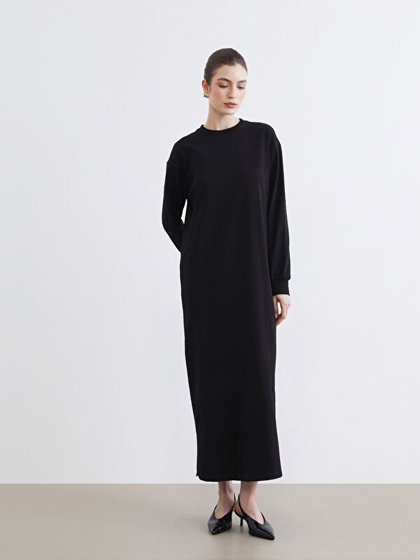 LCW Modest Bisiklet Yaka Sweat Elbise	