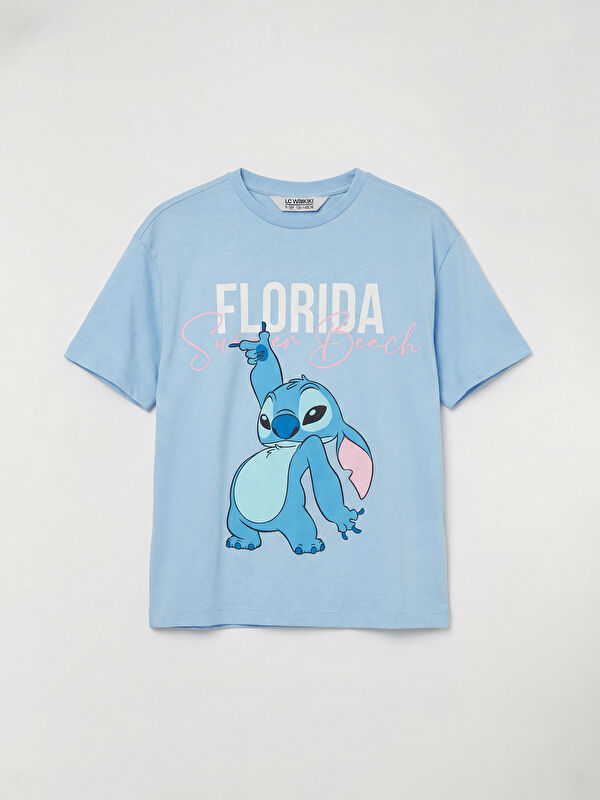 LCW Kids Stitch ნაბეჭდი გოგონების მაისური