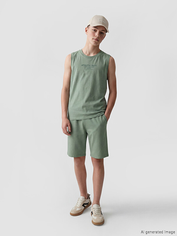 LCW Kids Baskılı Erkek Çocuk Şortlu Takım