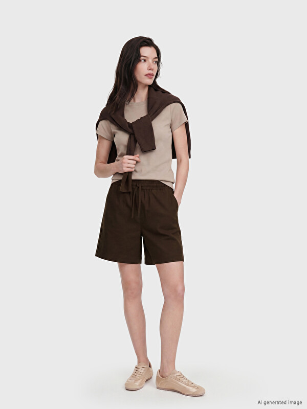 LCW Comfort Woman Brown Shorts