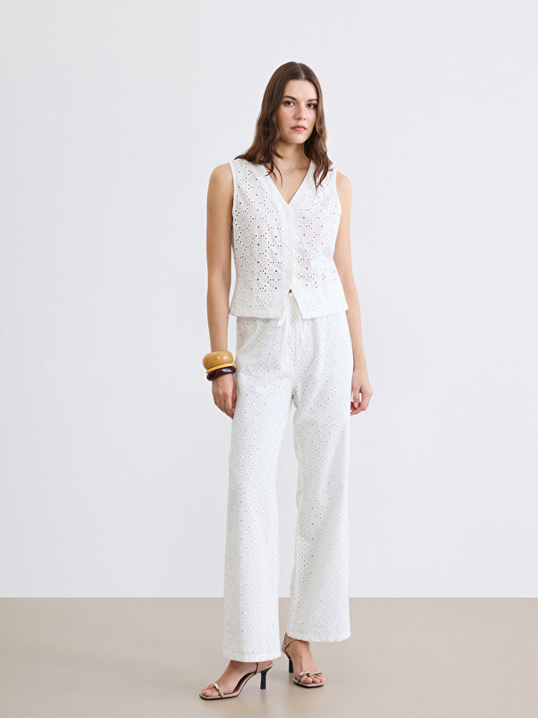 LCW Comfort Pantalon Blanc Femme