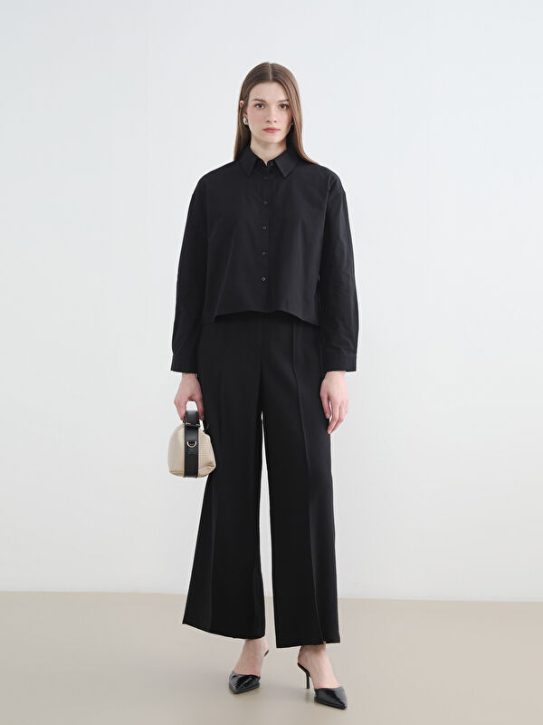 LCW Modest Elastic Waist Wide Leg Women's Trousers