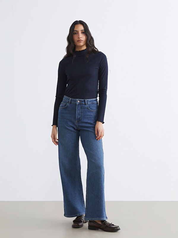 LCW Modest Wideleg Kadın Jean Pantolon	